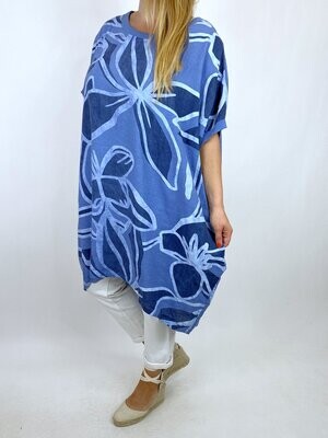LAGENLOOK NERINA LINEN FLOWER SUMMER TOP