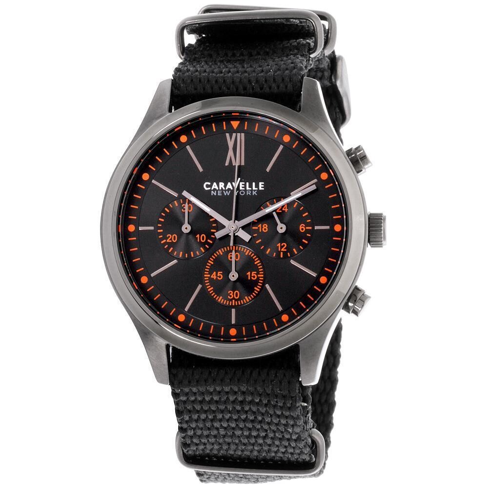 CARAVELLE NEW YORK MEN&#39;S QUARTZ STAINLESS STEEL DRESS WATCH 45A130