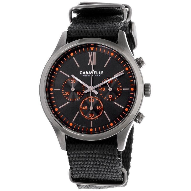 CARAVELLE NEW YORK MEN&#39;S QUARTZ STAINLESS STEEL DRESS WATCH 45A130