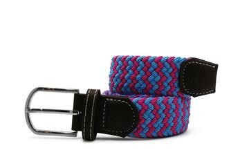 SWOLE PANDA WOVEN BELT - BLUE / PINK ZIGZAG