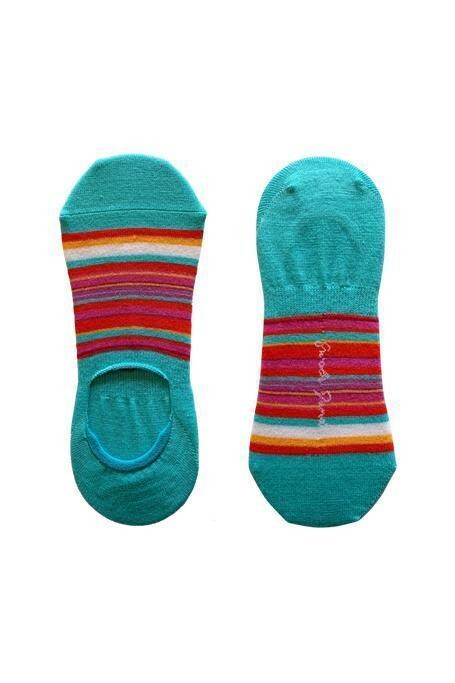 SWOLE PANDA NARROW PINK STRIPED &quot;NO-SHOW&quot; BAMBOO SOCKS