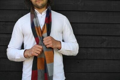 MULTI COLOURED CHECK BAMBOO SCARF