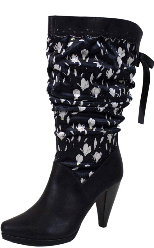 Ruby Shoo Athena Pointed toe slouchy boot in Black