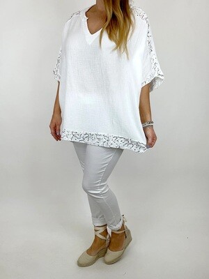 LAGENLOOK LOWRI SEQUIN TRIM TOP