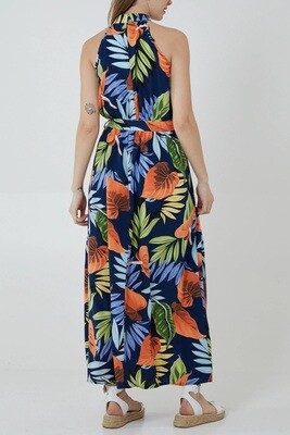 Nova of London Bold Floral Cut Away Sleeve Maxi Dress