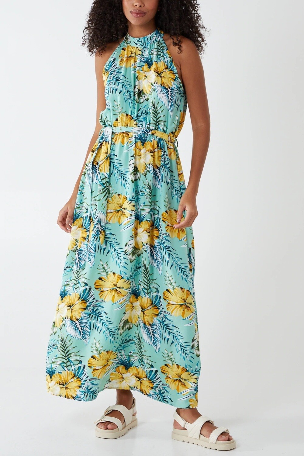 Nova of London Floral Cut Away Sleeve Maxi Dress
