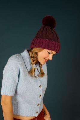 Freya Bobble Hat - Damson