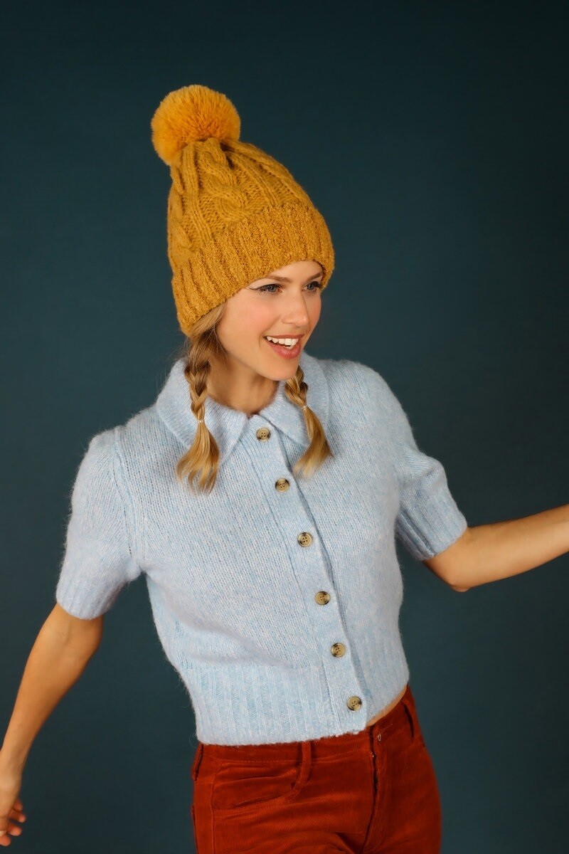 Freya Bobble Hat -Mustard Freya Bobble Hat -Mustard