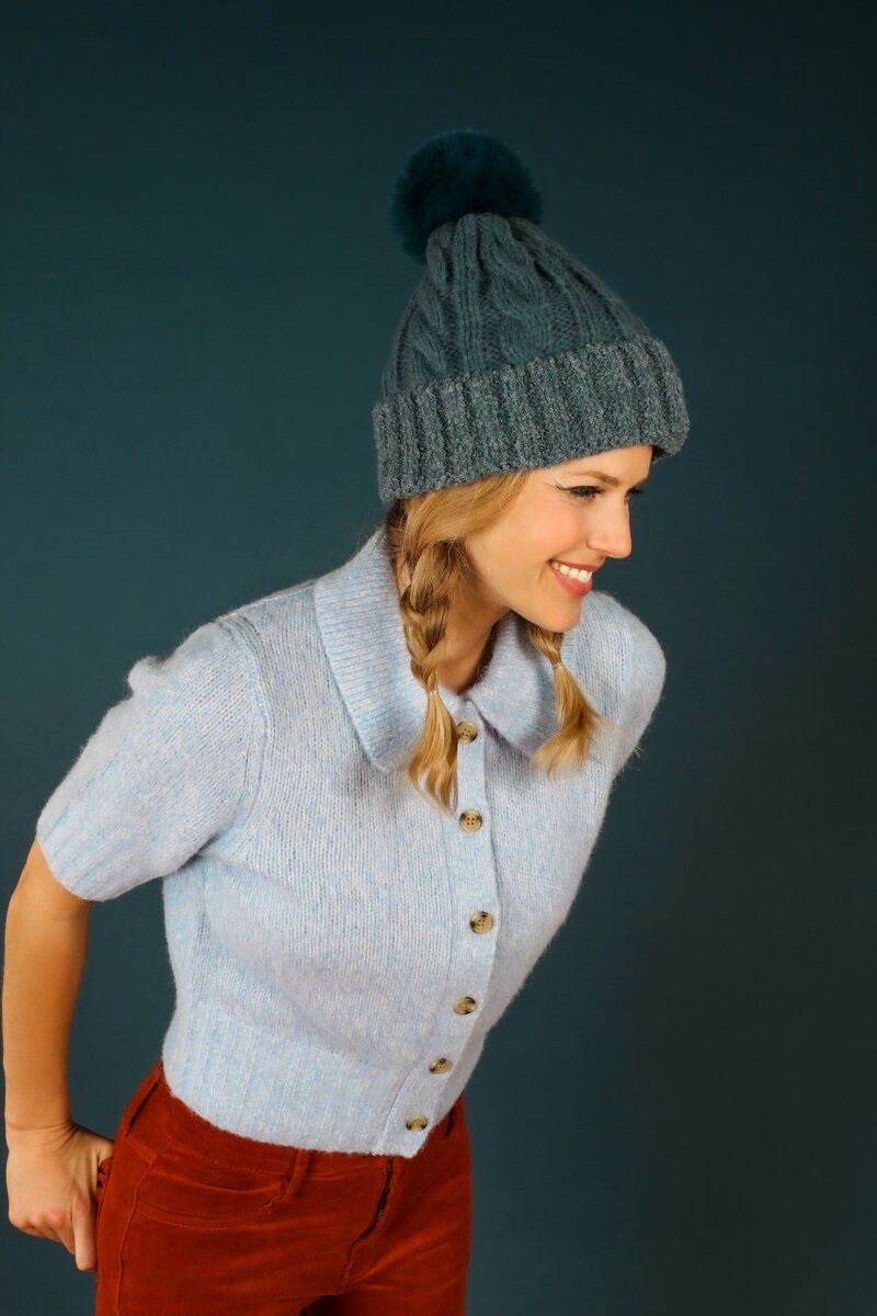 Freya Bobble Hat - Denim Freya Bobble Hat - Denim