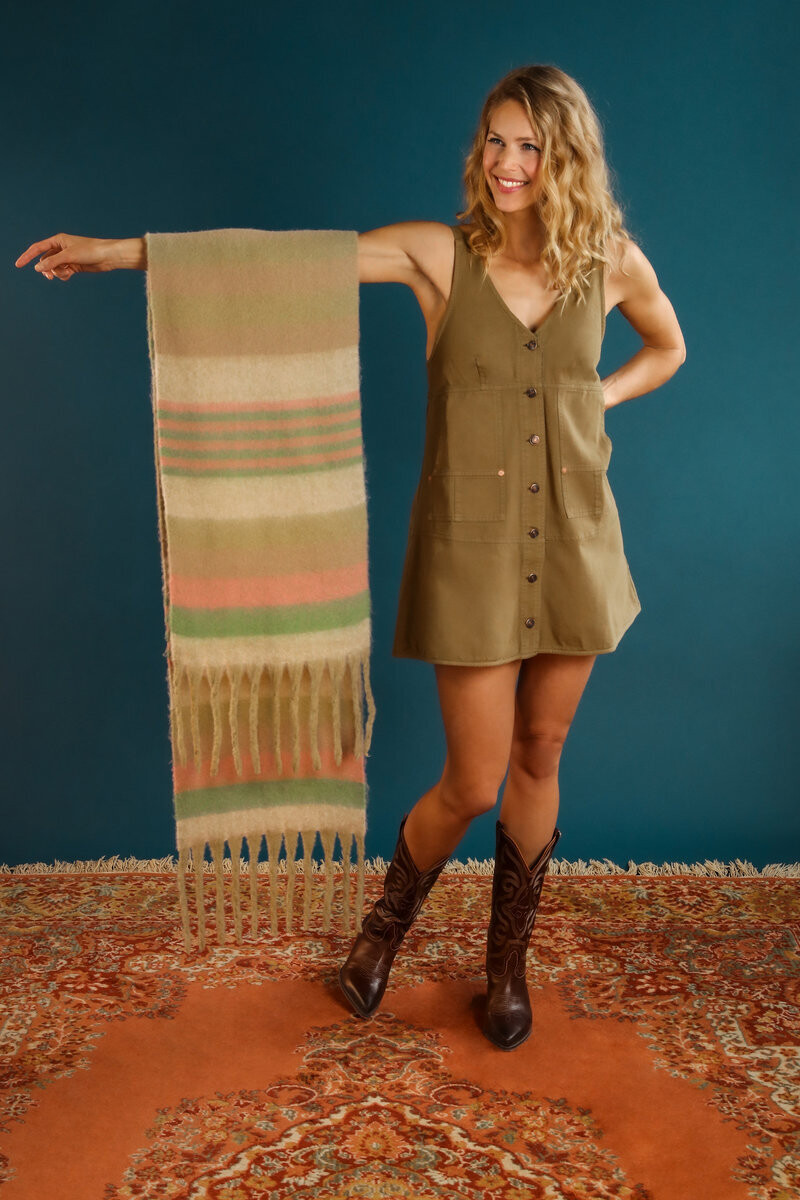 Enid Cosy Scarf - Sage/Petal Enid Cosy Scarf - Sage/Petal