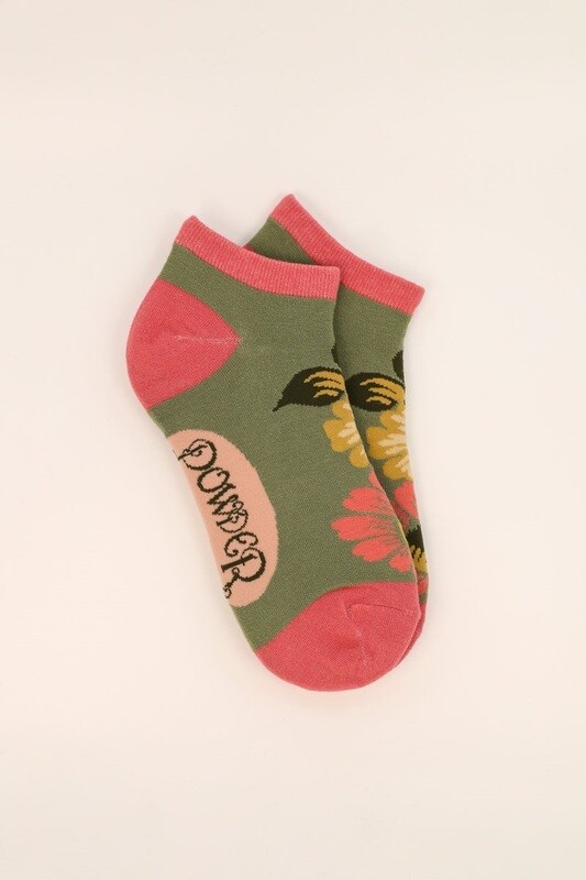Vintage Flora Trainer Socks