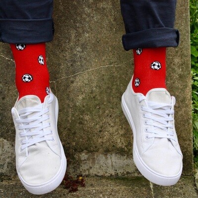 SWOLE PANDA RED FOOTBALL BAMBOO SOCKS