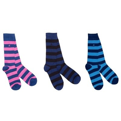 STRIPEY SOCK BOX - 3 PAIRS OF BAMBOO SOCKS (MEN)