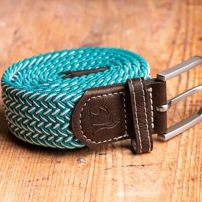 SWOLE PANDA WOVEN BELT - AQUA FINE WEAVE
