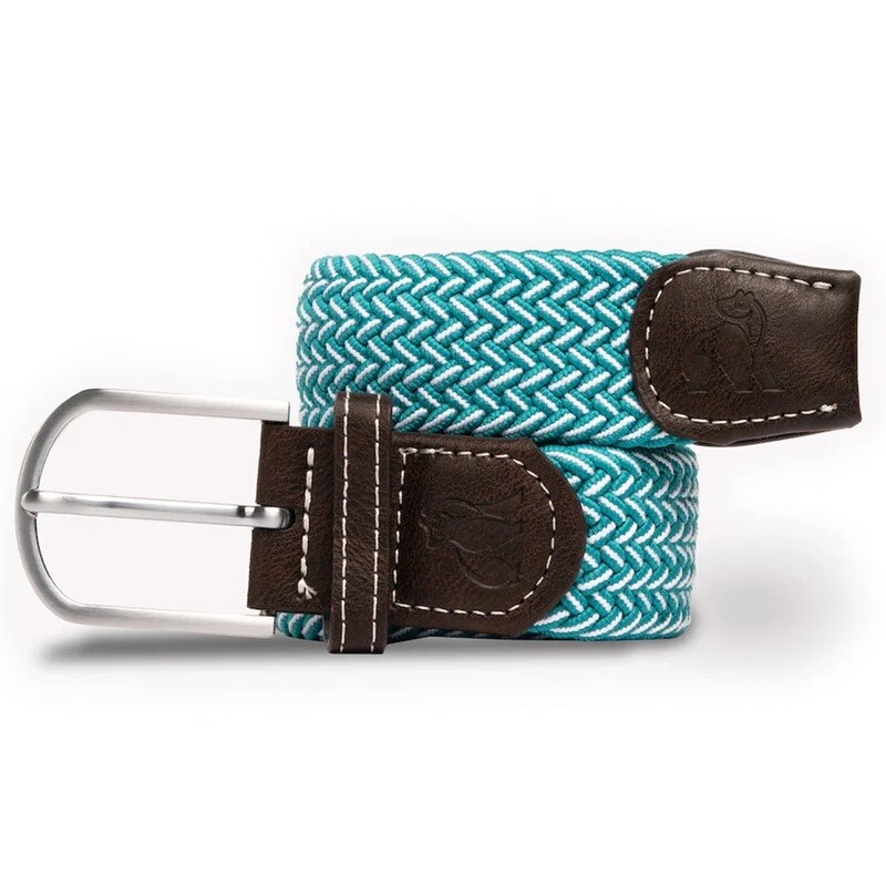 SWOLE PANDA WOVEN BELT - AQUA FINE WEAVE