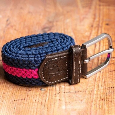 SWOLE PANDA WOVEN BELT - RICH PINK STRIPE (M)