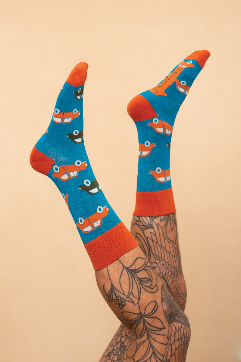 Men's Vintage Motor Socks - Teal