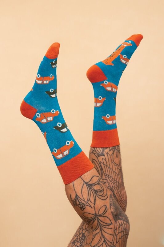 Men&#39;s Vintage Motor Socks - Teal