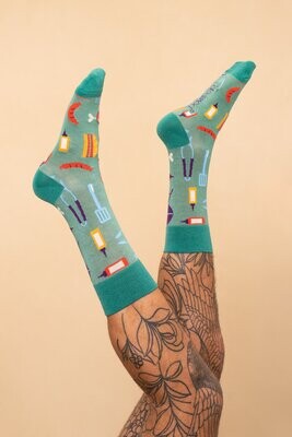 Men's BBQ Buddy Socks - Sage