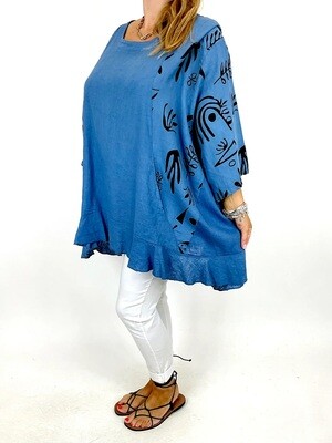 LAGENLOOK ROSS LINEN FRILL TOP