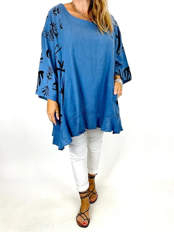 LAGENLOOK ROSS LINEN FRILL TOP