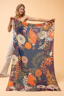 Printed Pheasant Amongst Foliage Scarf