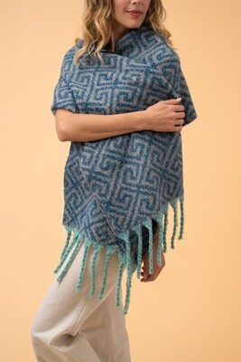 Athena Cosy Scarf - Denim &amp; Taupe
