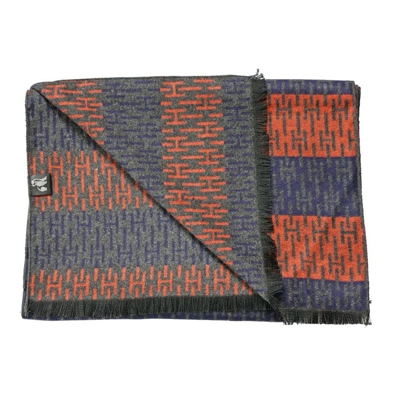 ORANGE AND BLUE STRIPES BAMBOO SCARF