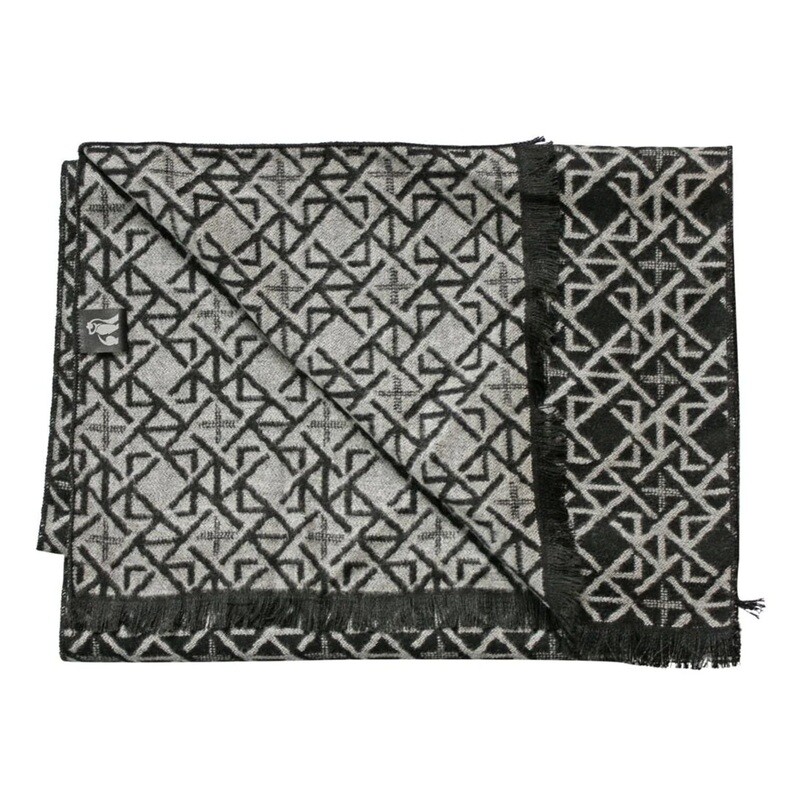 BLACK AND WHITE SQUARES BAMBOO SCARF
