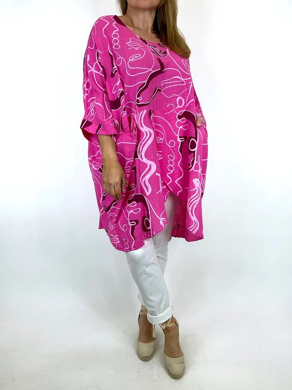 LAGENLOOK CALLA FACE PRINT TOP