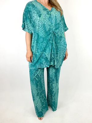 MADE IN ITALY LAGENLOOK TAYLOR ANIMAL PRINT TOP