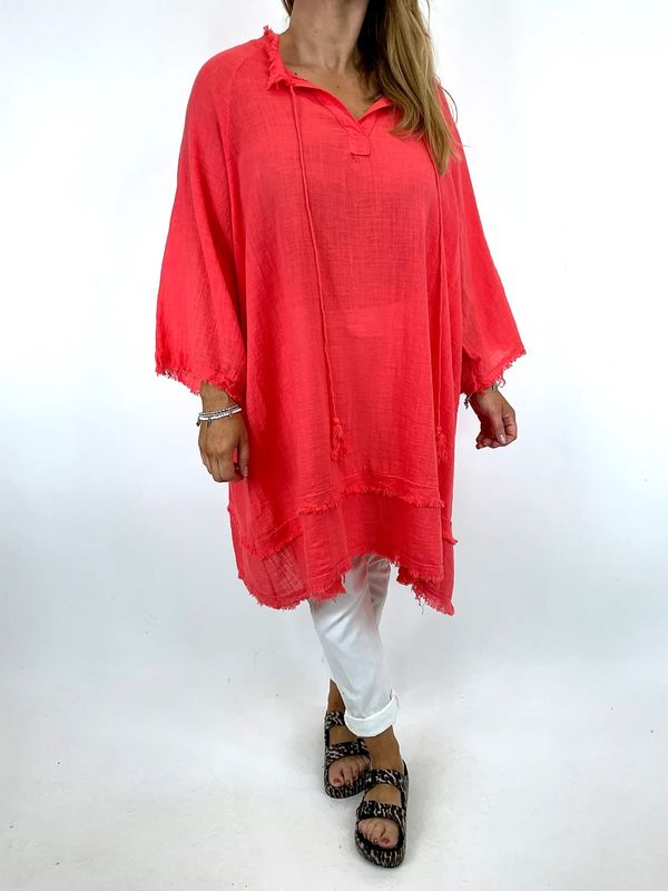 MADE IN ITALY LAGENLOOK ANYA COTTON TIE TOP