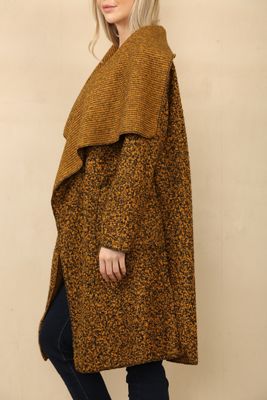 WATERFALL TEDDY SOFT WOOL BLEND LIGHTWEIGHT JACKET MOTTLED
