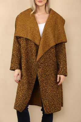 WATERFALL TEDDY SOFT WOOL BLEND LIGHTWEIGHT JACKET MOTTLED