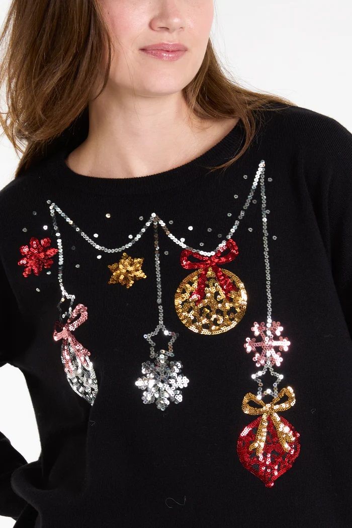 Jingle Bell Bauble Christmas Jumper, Size: S-M