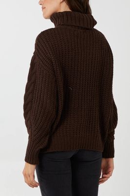 Cable Knit Roll Neck Jumper