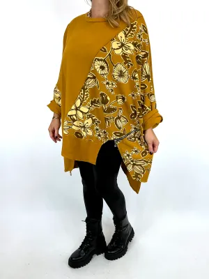 Lagenlook Jenna Floral Sweatshirt in Mustard