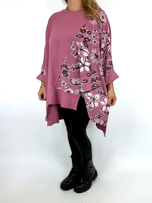 Lagenlook Jenna Floral Sweatshirt Winter Rose