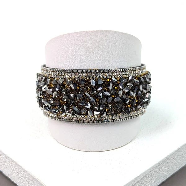 Crystal Encrusted Magnetic Cuff Bracelet