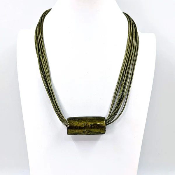 Luxe Organic Shapes In Wood And Resin Necklace