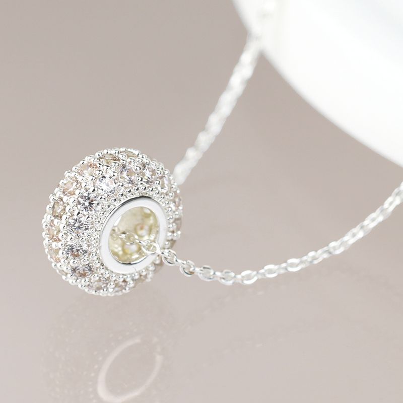 Silver Plated Pave Crystal Hoop Necklace