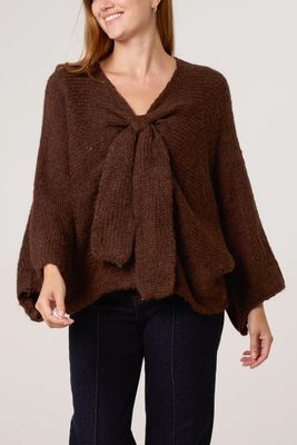 Front Bow Wool Blend Jumper