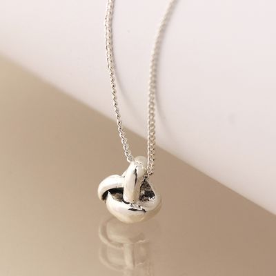 Pom Silver plated infinity knot necklace