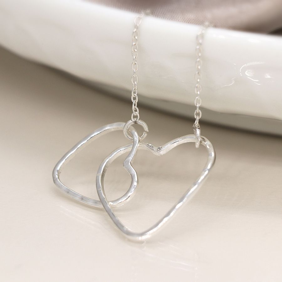 Pom Sterling silver linked hearts necklace