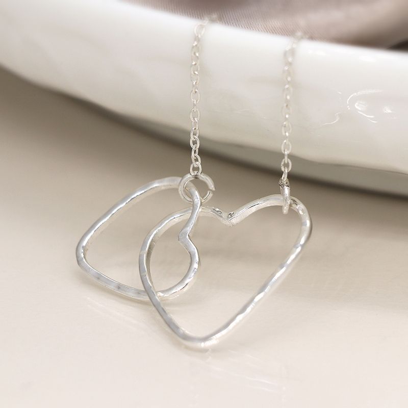 Pom Sterling silver linked hearts necklace