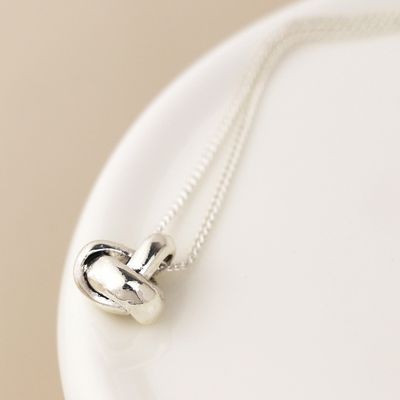 Pom Silver plated infinity knot necklace