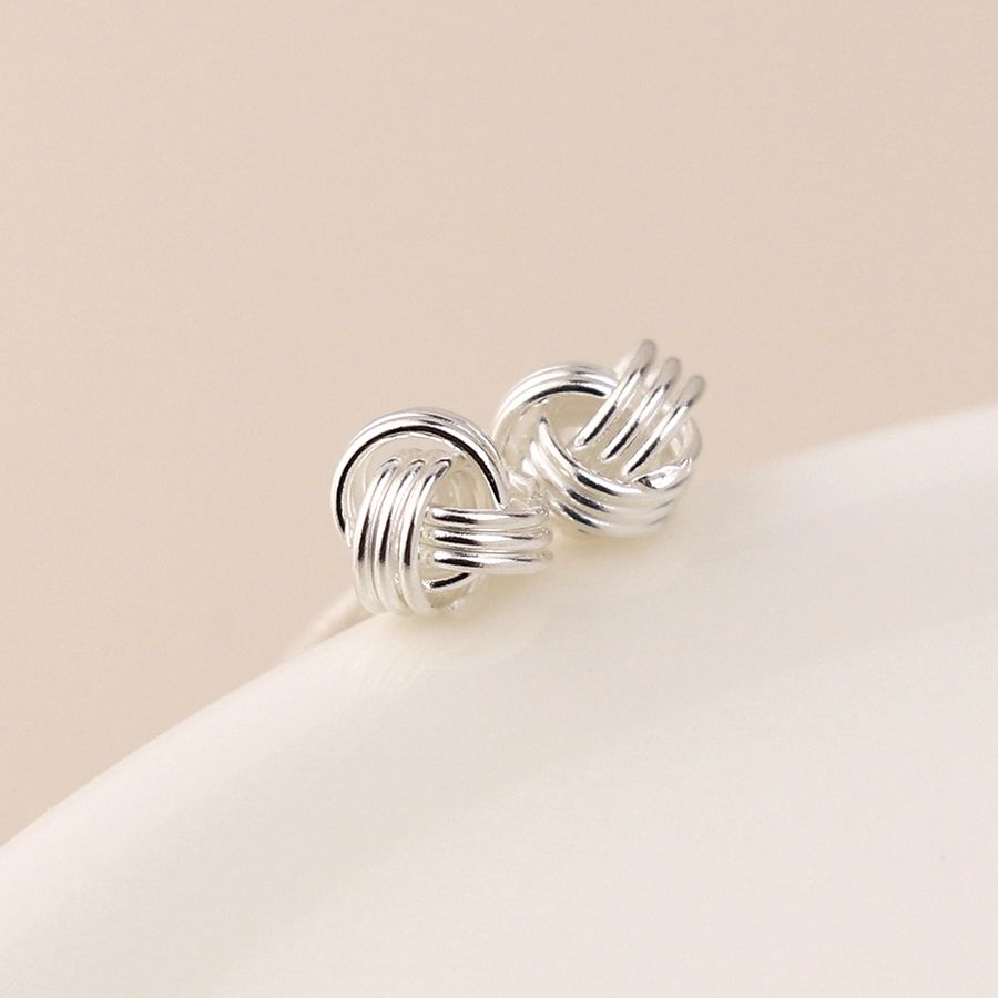 Pom Sterling silver knotted yarn earrings