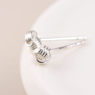 Pom Sterling silver knotted yarn earrings
