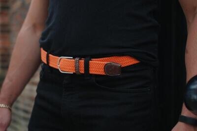 Woven Belt - Tangerine Orange Size M