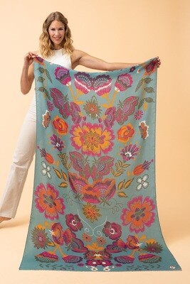 Printed Floral Symmetry Scarf